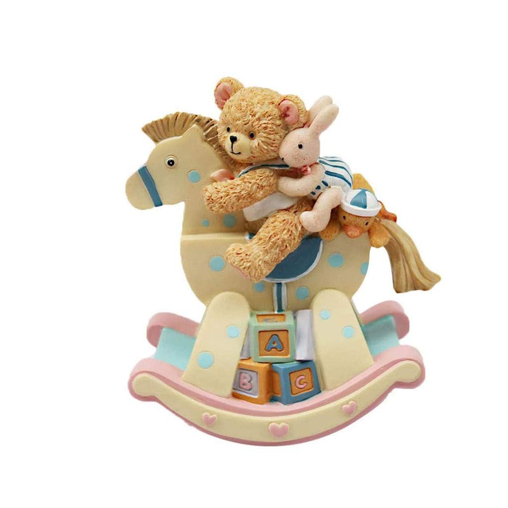 Amazon | LPAOMKL 回転オルゴールベアロッキングホースオルゴール